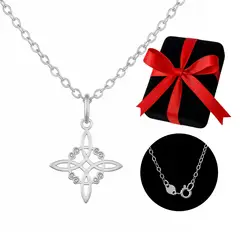 KARMY - Collar Mujer Nudo de Bruja Plata 925 Regalo Amuleto Protector