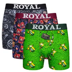 GENERICO - Pack x3 Bóxer Para Hombre Algodón Peinado Con Recubrimiento Estampado Reactivo