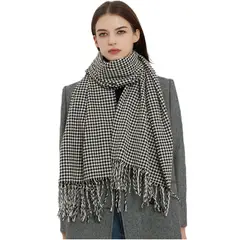 TIOZONEY - Bufanda a cuadros para abrigo