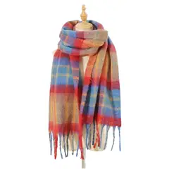 TIOZONEY - Bufanda a cuadros para abrigo