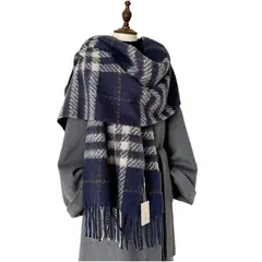 TIOZONEY - Bufanda a cuadros para abrigo