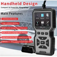 GENERICO - ESCANER OBD2 PARA AUTOS Y VEHICULOS V519 NEGRO