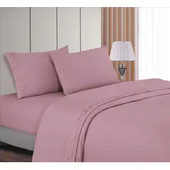 CASATEX - Juego de Sábanas Queen 100% algodón con Bordado