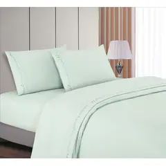 CASATEX - Juego de Sábanas Queen 100% algodón con Bordado