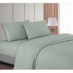 CASATEX - Juego de Sábanas Queen 100% algodón con Bordado