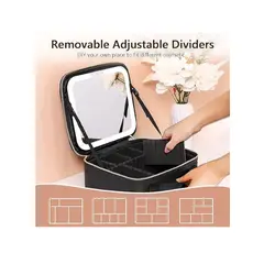 GENERICO - Maletín de Belleza Profesional con Espejo LED Integrado Organizador de Lujo