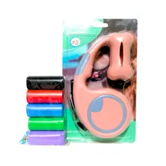 GENERICO - Correa Retráctil para Perro con Dispensador de Bolsas Tipo Hueso y Repuestos - Rosa