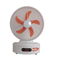 SEISA - VENTILADOR RECARGABLE AC/DC DE 12 PULGADAS CON PARLANTE Y PANEL SOLAR