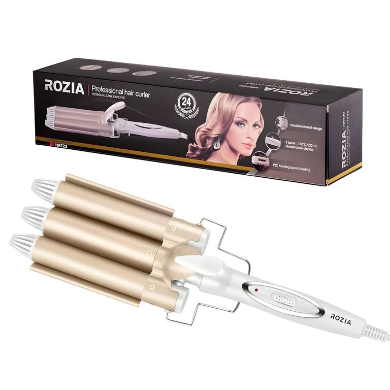 Rizador De Cabello Profesional Rozia Triple Tenaza