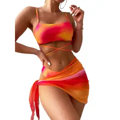 TIOZONEY - Bañador bikini teñido con la técnica tie-dye para mujer