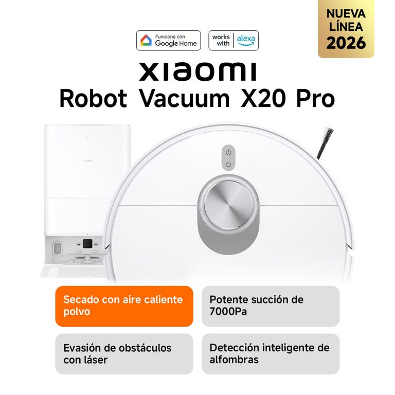 Robot Aspiradora X20 Pro Blanco Aspira y Trapea LDS Láser 7000Pa