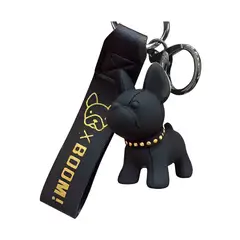 JET - Llavero Diseño Exclusivo De Perro Bull Dog Francés Color Negro