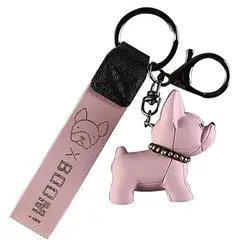 JET - Llavero Diseño Exclusivo De Perro Bull Dog Francés Color Rosado