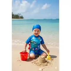 GENERICO - Ropa de Baño para Niño UV Dinosaurio Azul de 1 Año para 6 Años