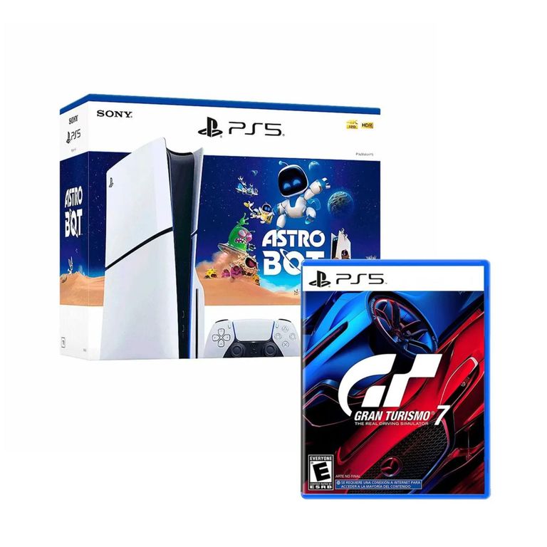 Consola PS5 Slim Con Lectora Bundle Astrobot 1TB + Gran turismo 7