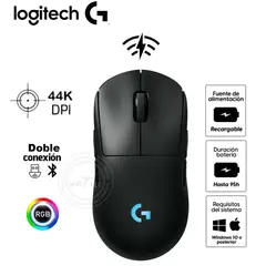 LOGITECH - Mouse G Pro Ligthspeed Wireless Hero 2 44K Lightforce/Lightsync RGB Negro