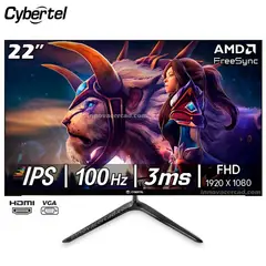 CYBERTEL - Monitor Gaming 22 FULL HD 1920 x 1080, IPS, 100hz, 3MS, AMD FreeSync