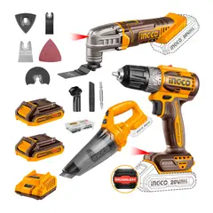 INGCO TOOLS - Taladro Atornillador 52nm+hta. Multifunción3.2°+aspiradora Naranja Claro 50 / 60 Hz