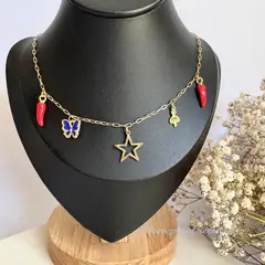 GENERICO - Collar multidije mariposa - Joyas de Mora azul