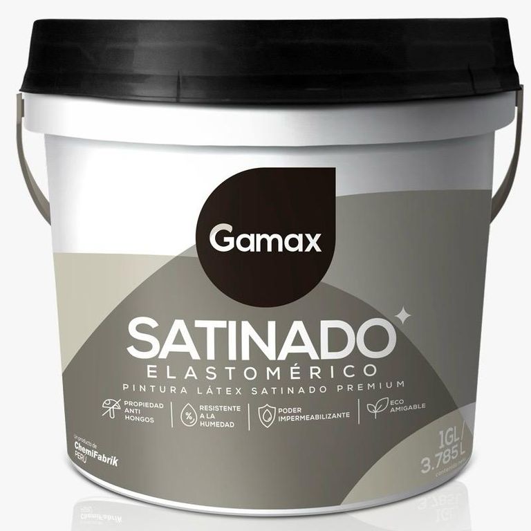 LATEX GAMAX SATINADO ELASTOMERICO GRIS CLASICO X 1 GL