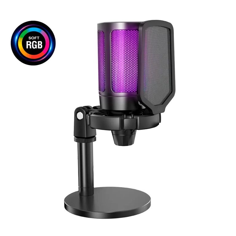 Micrófono de escritorio AuroraCast Soft RGB