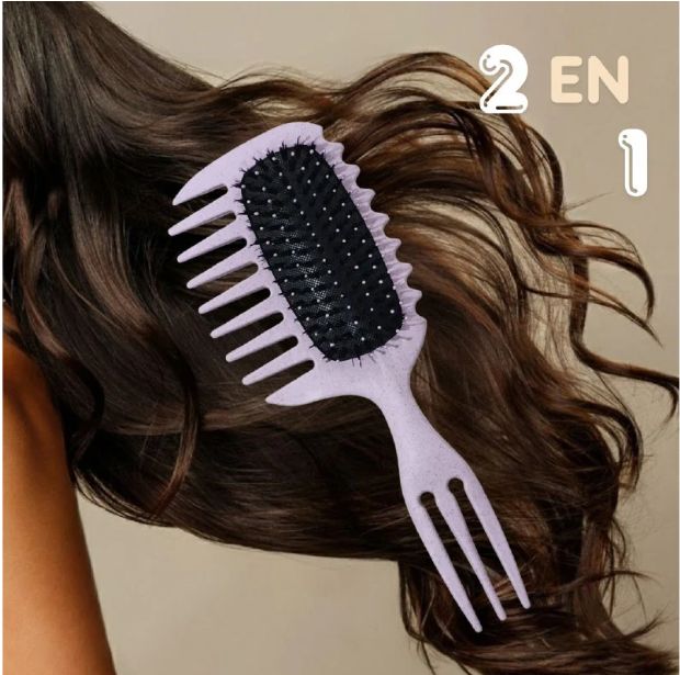 CEPILLO FLEXIBLE DESENREDANTE PARA CABELLO RIZADO LILA