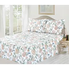 CASATEX - Juego de Sábanas con Blonda 2 Plazas 100% Algodón