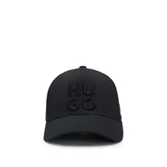 BOSS - Gorra de sarga de algodón con logotipo bordado