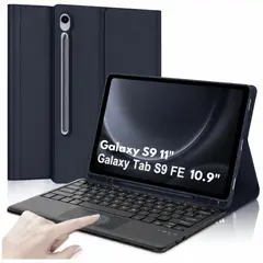 GENERICO - Funda Con Teclado Bluetooth Touchpad para Samsung S9 S9 FE - AZUL