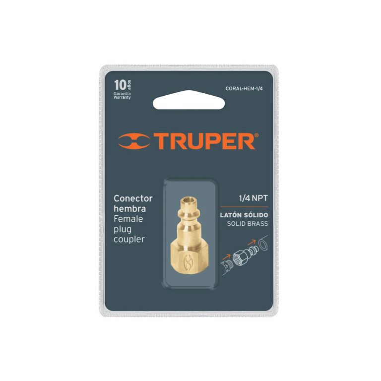 Conector rápido tipo M niquelado cuerda 14 NPT hembra - 19082