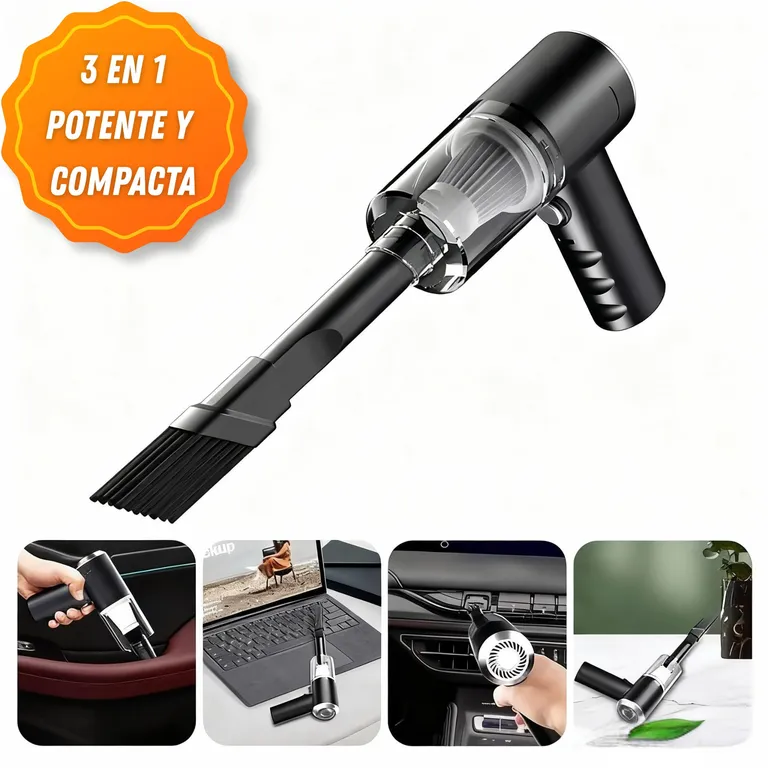 Aspiradora 3 En 1 Multiusos Inalámbrica y Recargable Para Muebles, Escritorios