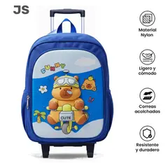 GENERICO - MOCHILA ESCOLAR 3 EN 1 MULTIPACK CON RUEDAS ESCOLAR CAPIBARA BEBE JS