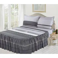 CASATEX - Juego de Sábanas con Blonda Queen 100% Algodón