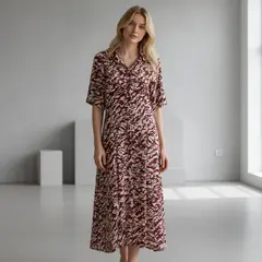 SHEY DI - Vestido camisero con diseño y elastico