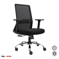 ALTHEA CONFORT - Silla Ergonómica Twist Gerente Cromado Negro