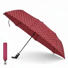 GENERICO - Paragua Sombrilla de mano Plegable Para Sol y Lluvia 100cm Apertura Automática Protección UV - Rojo