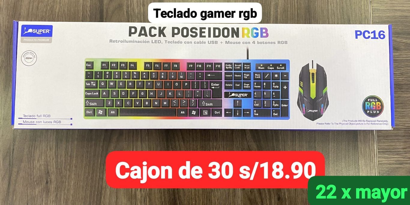 TECLADO GAMER RGB COLORIDO