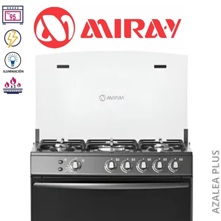 COCINA 5 HORNILLAS NEGRO MOD AZALEA PLUS