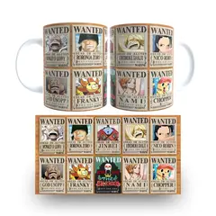 GENERICO - TAZA POSTERS WANTED ONE PIECE 11oz + Nombre Personalizado