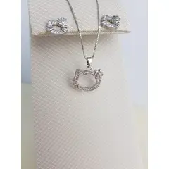 GENERICO - JUEGO DE COLLAR Y ARETES HELLO KITTY