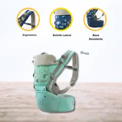 AEOLOS - Canguro Para Bebé Ergonómico Ballena 3 en 1 Light Green
