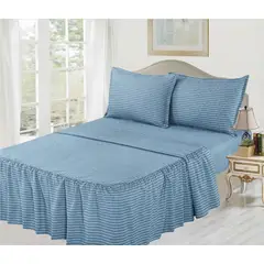 CASATEX - Juego de Sábanas con Blonda King 100% Algodón