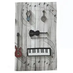 GENERICO - Sábana para cama de 1 plaza y media con temática música