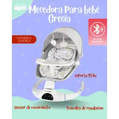 BABY CAM - Silla mecedora para bebé GRECIA color PLOMO