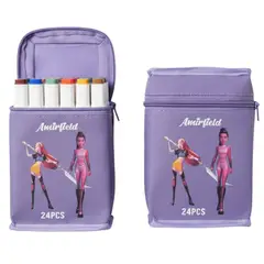 GENERICO - Set de 24 Marcadores con Estuche Morado