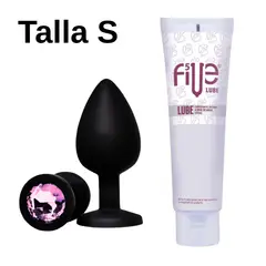 DR PINKY - Plug Silicona Talla S Dilatador Anal Rosado + Lubricante Five 120ml
