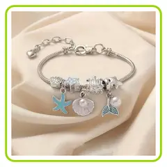 GENERICO - Pulsera Charms Tematica Playera Detalles del Mar