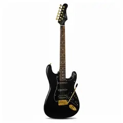 SMIGER - Guitarra eléctrica HSS L-G2-PRO GOLD Negra Mate con Hardware Dorado