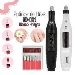 GENERICO - Pulidor Eléctrico para Uñas - Manicura Pedicura BLANCO-NEGRO