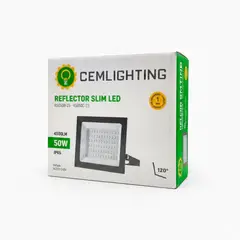 CEMLIGHTING - Reflector LED 50W Slim Luz Blanca 6500K IP65